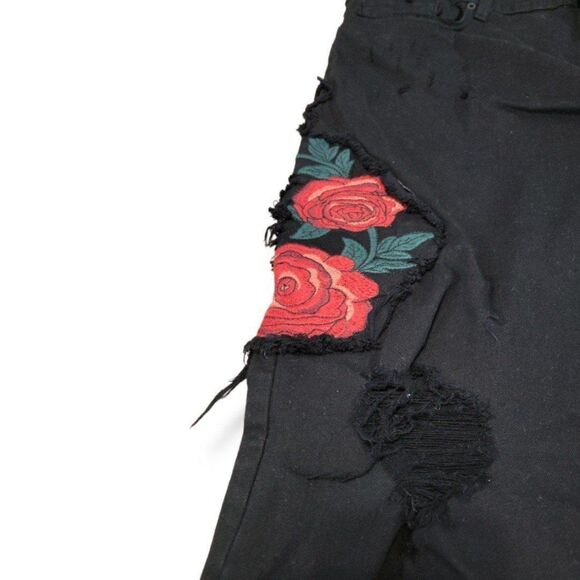 Golden Denim Jeans Size 42 W44"xL35" Embroidered Embroidery Distressed Ankle Zip - Picture 7 of 10